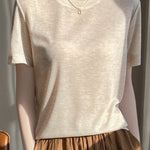 Casual Crew Neck Regular Shoulder T-Shirt - liwisi