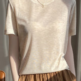 Casual Crew Neck Regular Shoulder T-Shirt - liwisi