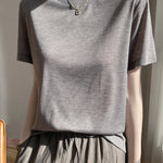 Casual Crew Neck Regular Shoulder T-Shirt - liwisi