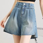 Casual High Slit Denim Shorts - liwisi