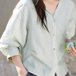 Casual Waist Cinched Ruched Texture Shirt - liwisi