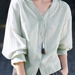 Casual Waist Cinched Ruched Texture Shirt - liwisi