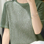 Casual Relief Jacquard Knit Top - liwisi