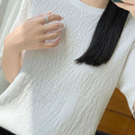 Casual Relief Jacquard Knit Top - liwisi