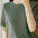 Casual Relief Jacquard Knit Top - liwisi