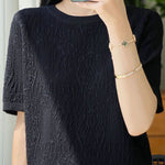 Casual Relief Jacquard Knit Top - liwisi