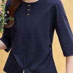 Casual Bow Three-Quarter Sleeve T-Shirt - liwisi