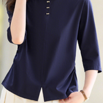 Casual Bow Three-Quarter Sleeve T-Shirt - liwisi