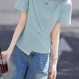 Commute Asymmetric Patchwork T-Shirt - liwisi
