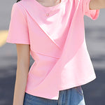 Commute Asymmetric Patchwork T-Shirt - liwisi