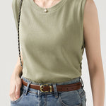 Casual Waffle Fake Two-Piece Knitted Vest - liwisi