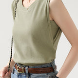 Casual Waffle Fake Two-Piece Knitted Vest - liwisi