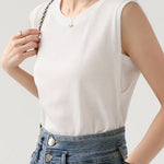 Casual Waffle Fake Two-Piece Knitted Vest - liwisi