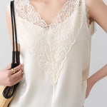 Elegant Lace V-Neck Sleeveless Vest - liwisi