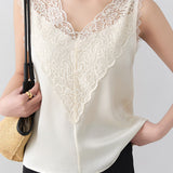 Elegant Lace V-Neck Sleeveless Vest - liwisi