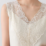 Elegant Lace V-Neck Sleeveless Vest - liwisi