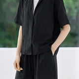 Lazy Style Lapel Shirt & Shorts Set - liwisi