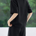 Lazy Style Lapel Shirt & Shorts Set - liwisi