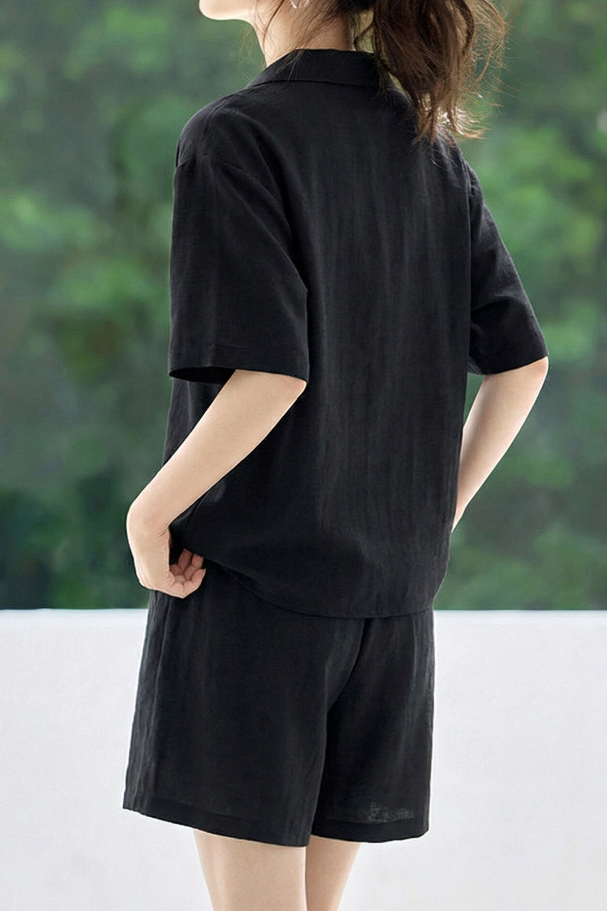 Lazy Style Lapel Shirt & Shorts Set - liwisi