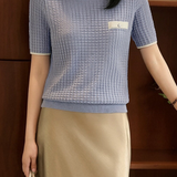 Casual Waffle Knit Color-Block Sweater - liwisi