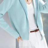 Casual Knitted Hooded Short Cardigan Coat - liwisi