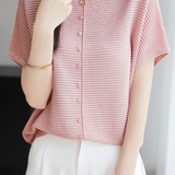 Casual Simple Striped Texture Knit Sweater - liwisi