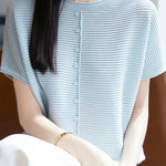 Casual Simple Striped Texture Knit Sweater - liwisi
