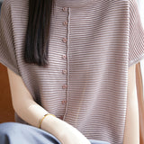 Casual Simple Striped Texture Knit Sweater - liwisi
