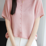 Casual Simple Striped Texture Knit Sweater - liwisi