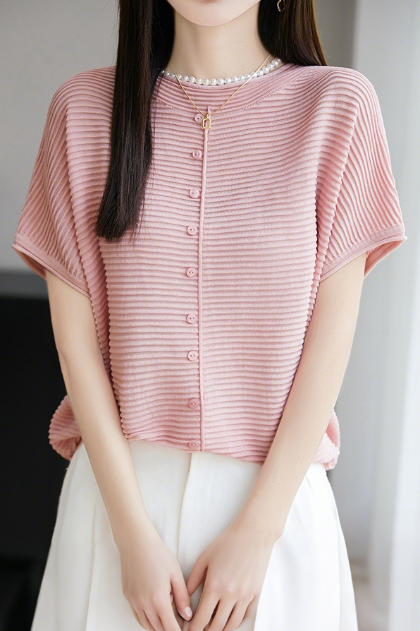 Casual Simple Striped Texture Knit Sweater - liwisi