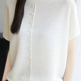 Casual Simple Striped Texture Knit Sweater - liwisi
