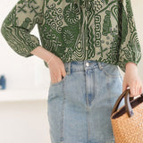 Casual Chiffon Printed Long Sleeve Top - liwisi