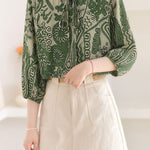 Casual Chiffon Printed Long Sleeve Top - liwisi