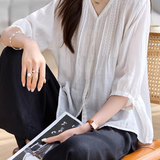 Casual Embroidered Loose Shirt - liwisi