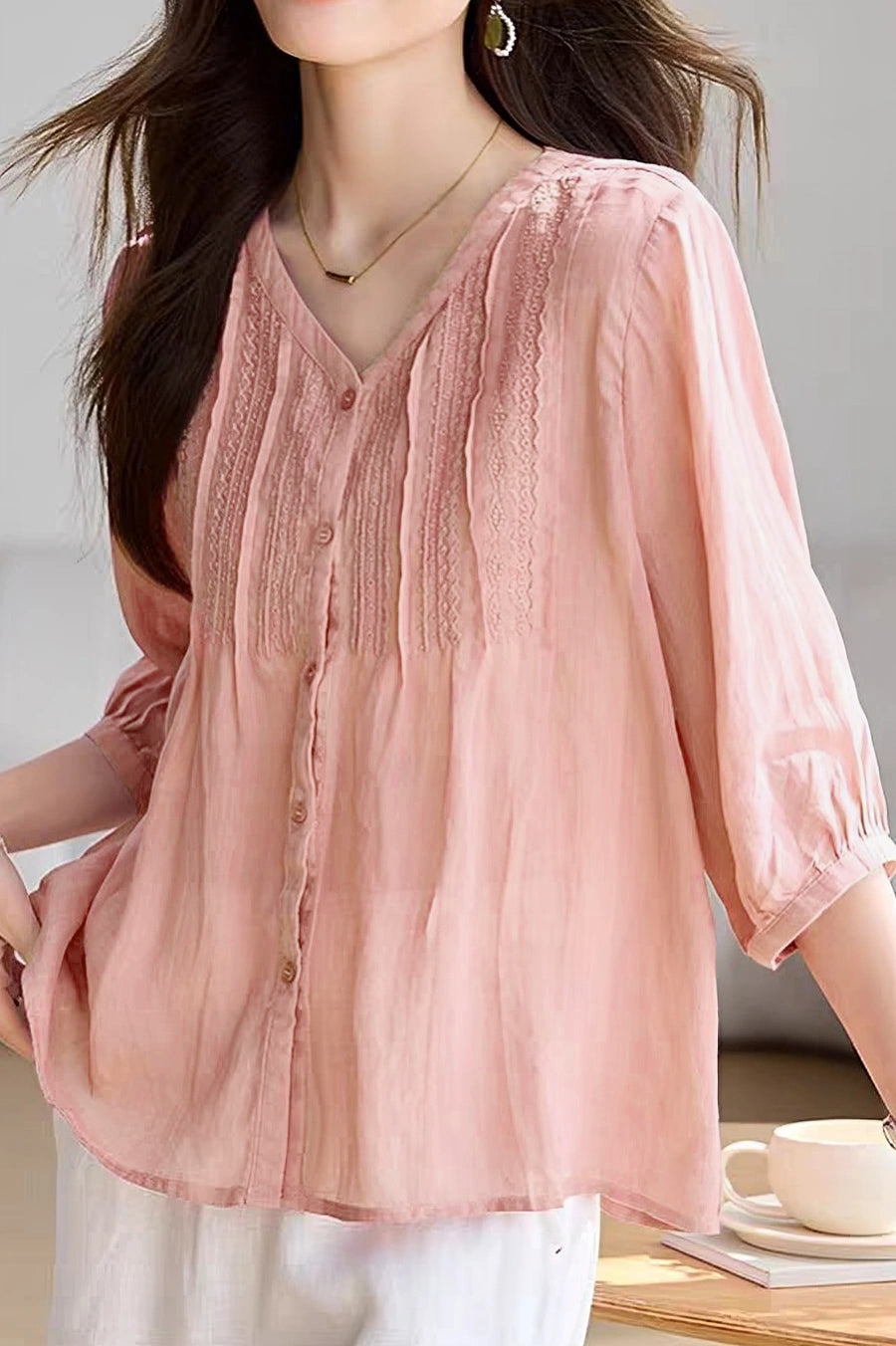 Casual Embroidered Loose Shirt - liwisi