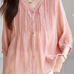 Casual Embroidered Loose Shirt - liwisi