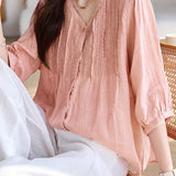 Casual Embroidered Loose Shirt - liwisi