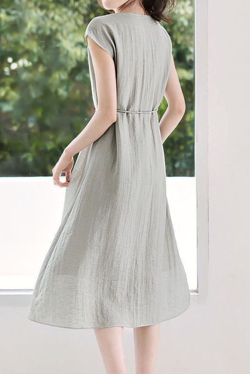 Casual Lace-Up A-Line Dress - liwisi