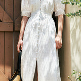 Elegant Hollow-Work Embroidered Dress - liwisi