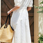 Elegant Hollow-Work Embroidered Dress - liwisi