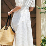 Elegant Hollow-Work Embroidered Dress - liwisi