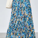 Elegant Floral Pleated Skirt (Midi) - liwisi