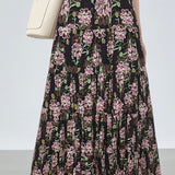 Elegant Floral Pleated Skirt (Midi) - liwisi