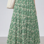 Elegant Floral Pleated Skirt (Midi) - liwisi