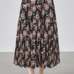 Elegant Floral Pleated Skirt (Midi) - liwisi