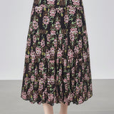 Elegant Floral Pleated Skirt (Midi) - liwisi