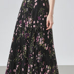 Elegant Floral Pleated Skirt (Midi) - liwisi