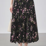 Elegant Floral Pleated Skirt (Midi) - liwisi