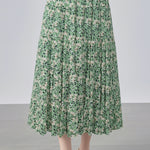 Elegant Floral Pleated Skirt (Midi) - liwisi