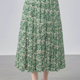 Elegant Floral Pleated Skirt (Midi) - liwisi